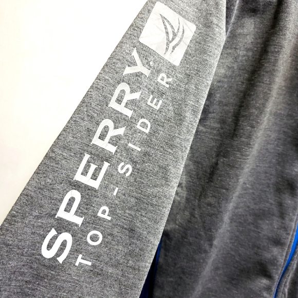 Sperry Topsider STS35 boys medium full zip hooded jacket grey & blue - Picture 4 of 12